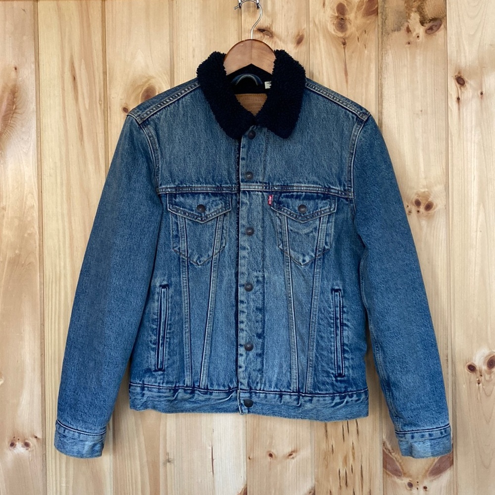 Levi’s Premium Denim / Navy Sherpa Jacket : S